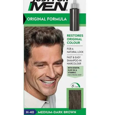 Just for men medium dark brown h40 szampon koloryzujący do włosów średni ciemny brąz 60g