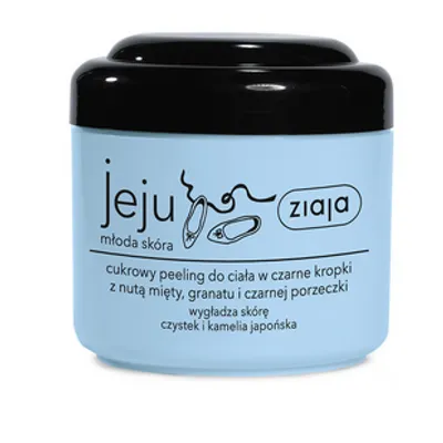 Ziaja jeju cukrowy peeling do ciała w czarne kropki z nutą mięty,granatu i czarnej porzeczki 200ml