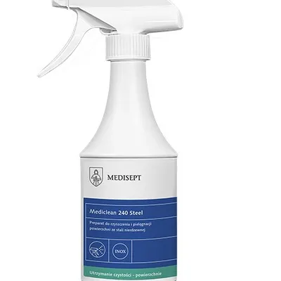 Medisept mediclean 240 steel preparat do czyszczenia, polerowania, konserwacji powierzchni ze stali nierdzewnej, aluminium i stali galwanizowanej 500 ml
