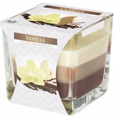 Świeca zapachowa w szkle trójkolorowa - wanilia