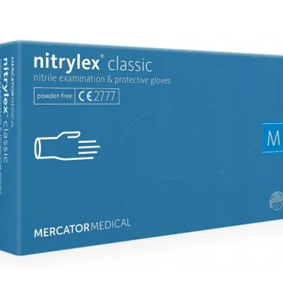 Mercator nitrylex classic rękawiczki jednorazowe nitrylowe m 100 szt. niebieskie