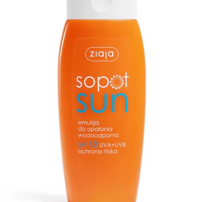 Ziaja sopot sun emulsja do opalania wodoodporna spf 10 uva + uvb ochrona niska 150ml