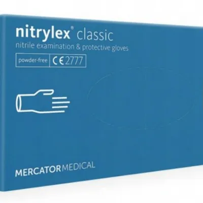 Mercator nitrylex classic rękawiczki jednorazowe nitrylowe xl 100 szt. niebieskie
