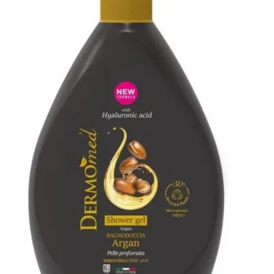 Dermomed żel pod prysznic z pompką argan 1 litr hialuronowe nawilżenie
