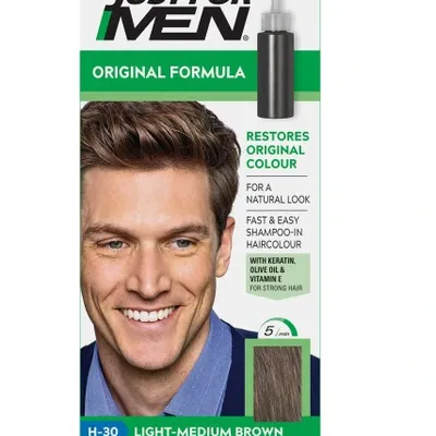Just for men light medium brown h30 szampon koloryzujący do włosów jasny średni brąz 60g
