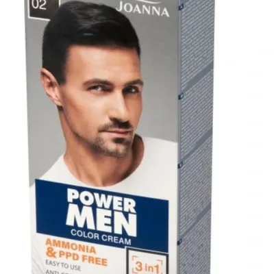 Joanna power men 3w1 farba do włosów, brody i wąsów 02 dark brown 30 g
