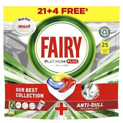 Fairy platinum plus all in one kapsułki do zmywarki lemon 25 sztuk