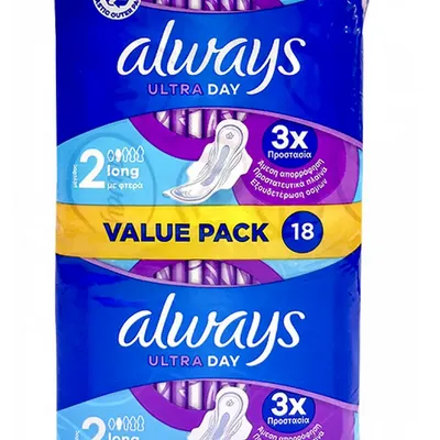Always ultra duopack long podpaski ze skrzydełkami 18 szt