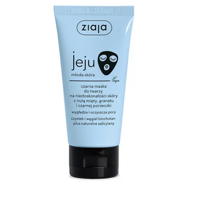 Ziaja jeju czarna maska do twarzy na niedoskonałości skóry z nutą mięty,granatu i czarnej porzeczki 50ml