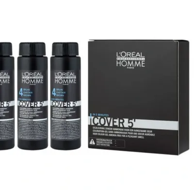 Loreal homme cover 5 tonująca farba do włosów 4 medium brown 3x50 ml