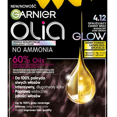 Garnier olia farba do włosów 4.12 opalizujący ciemny brąz