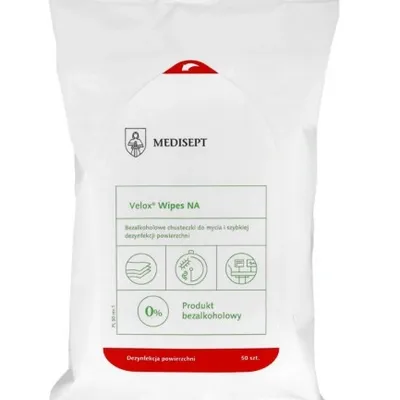 Medisept velox wipes chusteczki bezalkoholowe do dezynfekcji powierzchni 50 szt