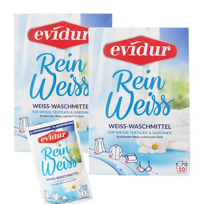 2x Evidur proszek do firan i białego 600 g + saszetka gratis