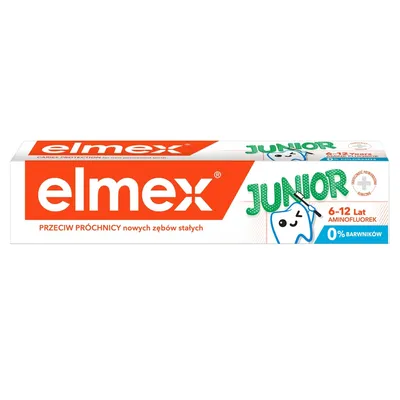 Elmex junior pasta do zębów z aminofluorkiem dla dzieci 6-12 lat 75 ml