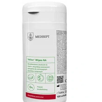 Velox wipes na puszka - chusteczki do dezynfekcji powierzchni bez alkoholu 100 szt. MEDISEPT