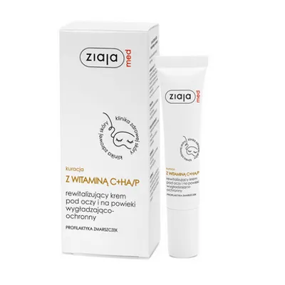Ziaja med kuracja z witaminą c+ha/p rewitalizujący krem pod oczy i na powieki wygładzająco-ochronny 15 ml