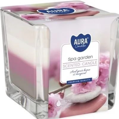Bispol świeca zapachowa w szkle trójkolorowa 170 g ogród spa