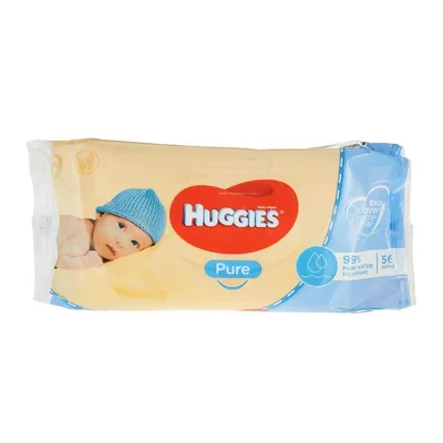 Huggies pure chusteczki nawilżane wodą dla niemowląt, 56 sztuk