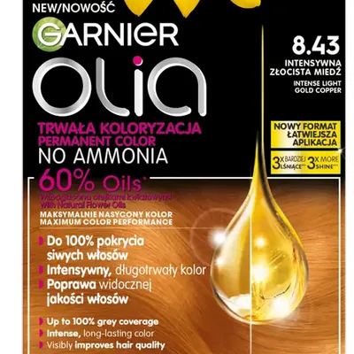 Garnier olia farba do włosów 8.43 intensywna złocista miedź