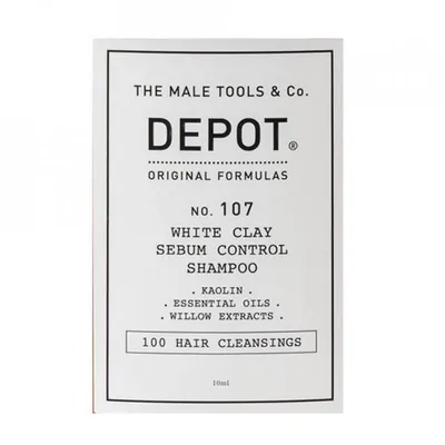 Depot no.107 whiteclay sebumcontrol szampon do włosów przetłuszczających się 10 ml