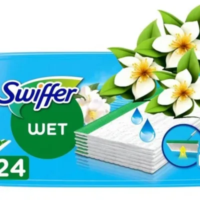 Swiffer nawilżane ściereczki 24 szt / mokre wkłady do mopa białe kwiaty