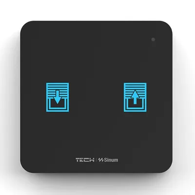 Szklany włącznik ROLET WZ-02 Czarny bezprzewodowy TECH WTP