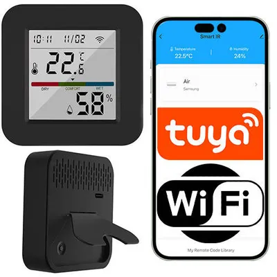 Pilot IR Uniwersalny LCD z czujnikiem temperatury i wilgotności Wifi Tuya