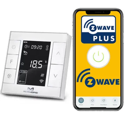 Termostat do sterownia ogrzewaniem elektrycznym MCOHome MH7H-EH Biały Z-Wave