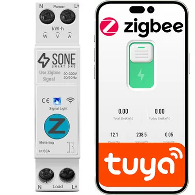 Przekaźnik ZIGBEE 16A TUYA SMART Z POMIAREM ZUŻYCIEM DIN ZDALNE STEROWANIE