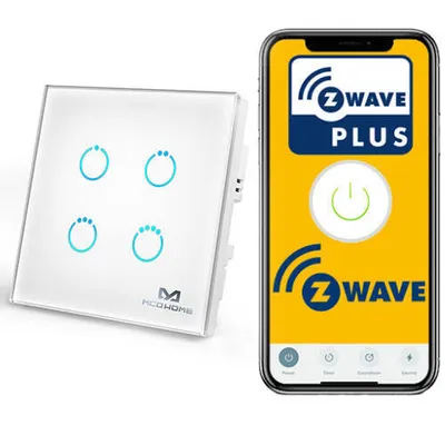 Dotykowy włącznik światła (4 przyciski) MH-S314 MCOHome Biały Z-Wave