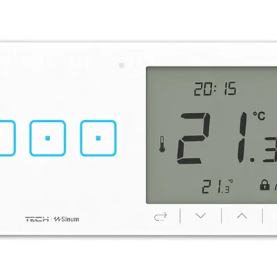 Regulator pokojowy + włącznik trójpolowy WSR-03L - LEWA Biały bezprzewodowy TECH WTP