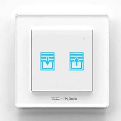 Szklany Włącznik rolet doramkowy FZ-02 Biały bezprzewodowy TECH WTP