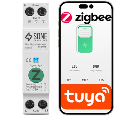 Przekaźnik ZIGBEE 63A TUYA SMART Z POMIAREM DIN ZDALNE STEROWANIE BEZPIECZNIK