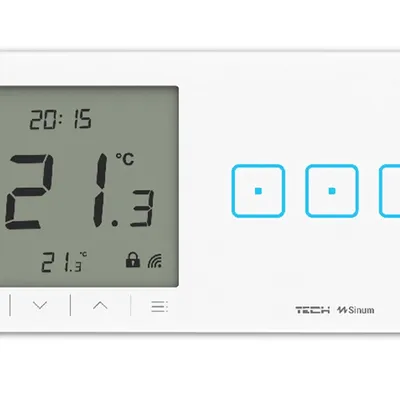Regulator pokojowy + włącznik trójpolowy WSR-03P - PRAWA Biały bezprzewodowy TECH WTP