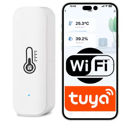 Inteligentny czujnik temperatury i wilgotności biały WiFi Tuya