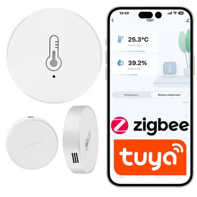 Inteligentny mini czujnik temperatury i wilgotności ZigBee Tuya Smart Life