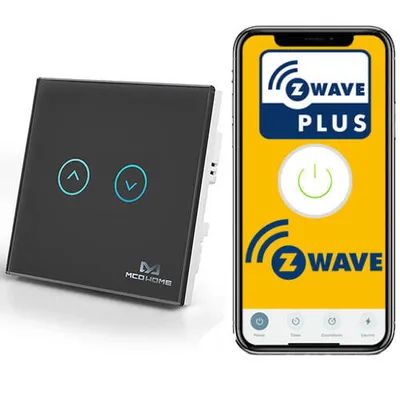 Dotykowy kontroler rolet i żaluzji MH-C321 MCOHome (czarny) Z-Wave