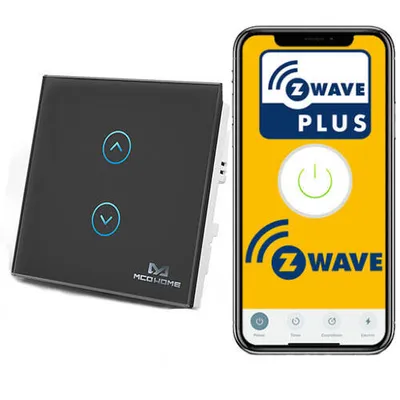 Dotykowy kontroler do rolet i żaluzji MH-C421 MCOHOme Czarny Z-Wave
