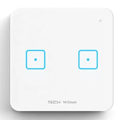 Szklany Włącznik dwupolowy WS-02 Biały bezprzewodowy TECH WTP
